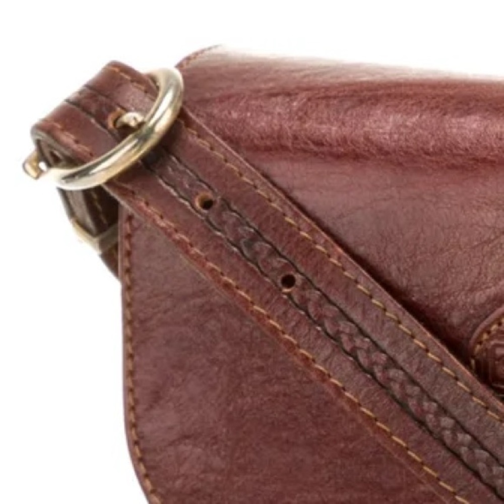 OROTON for Bergdorf Goodman full grain leather and brass handbag MSRP $450 - Picture 5 of 12